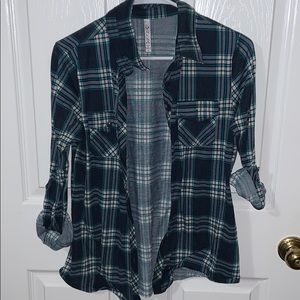 Dark green and Blue flannel